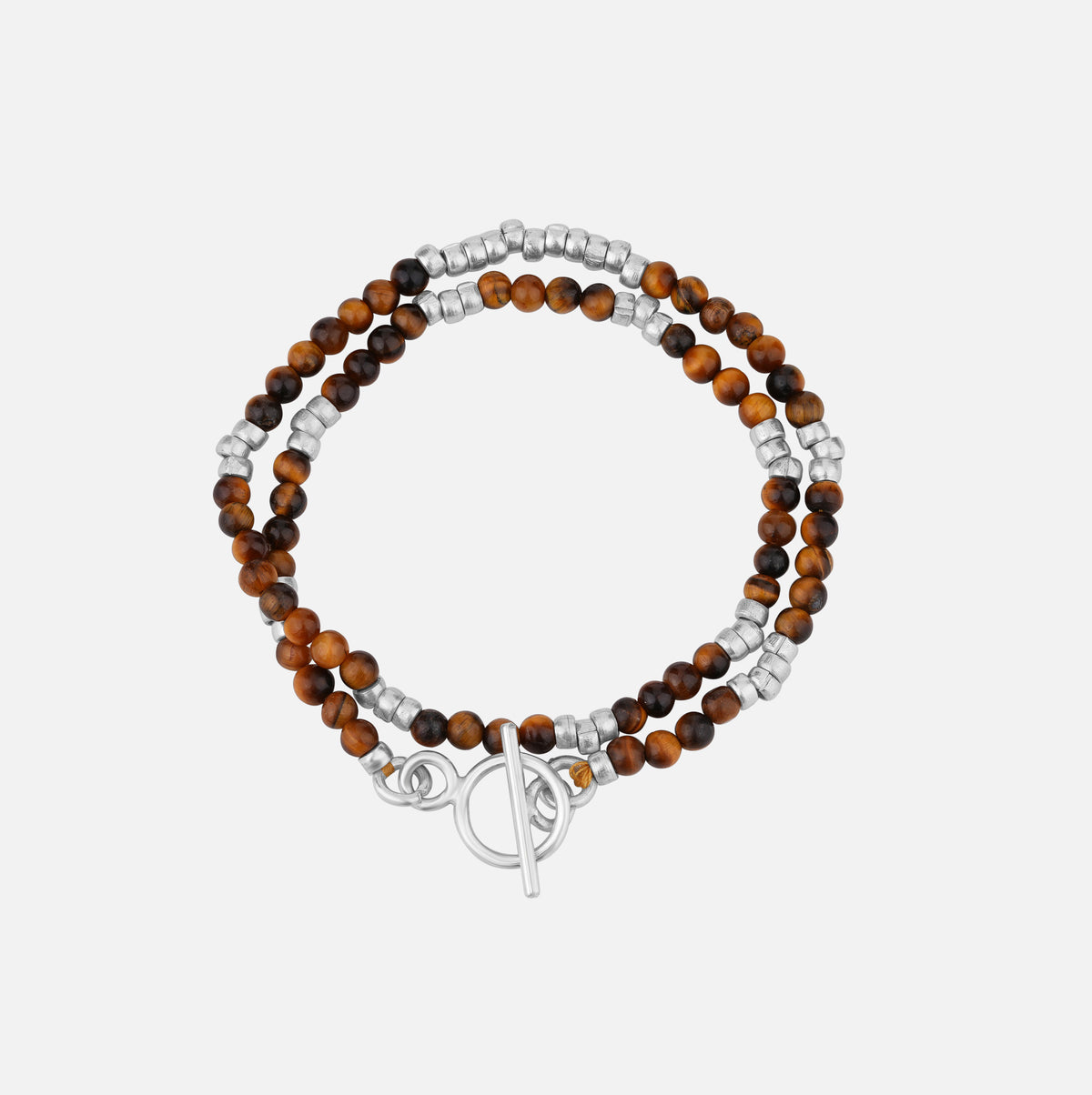 Earthfire Double Wrap Bracelet (Tiger Eye) | 925 Silver | Darbari 